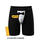 The 009 | Black Tuxedo Ball Hammock® Boxer - Long Leg - Shinesty