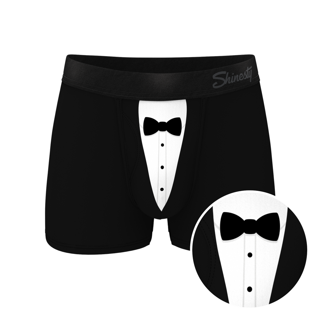 The 009 | Black Tuxedo Ball Hammock® Pouch Trunks Underwear - Shinesty