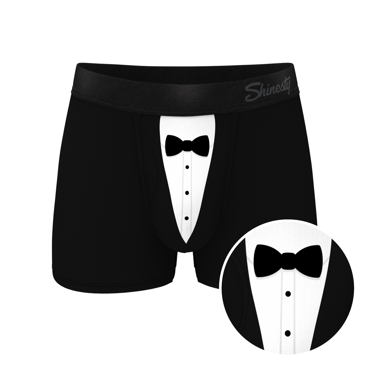The 009 | Black Tuxedo Ball Hammock® Pouch Trunks Underwear - Shinesty