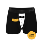 The 009 | Black Tuxedo Ball Hammock® Pouch Trunks Underwear - Shinesty