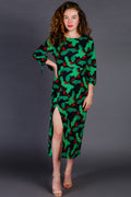 The Deck Yourselves | Holly Pattern Midi Formal Christmas Dress - Shinesty