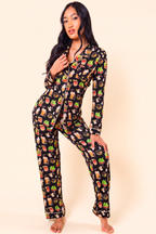 The Potions Pub | Halloween Cocktail SleepDeep™ Women’s Long Sleeve Pajama Set - Shinesty