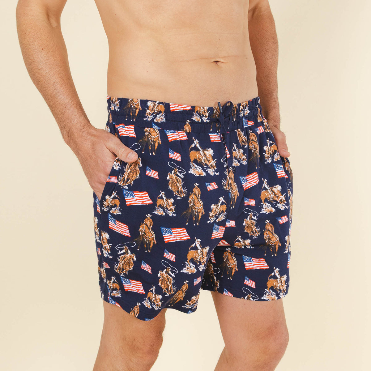 The Bootstraps & Chaps | Americana Cowboy Men’s Pajama Shorts - Shinesty