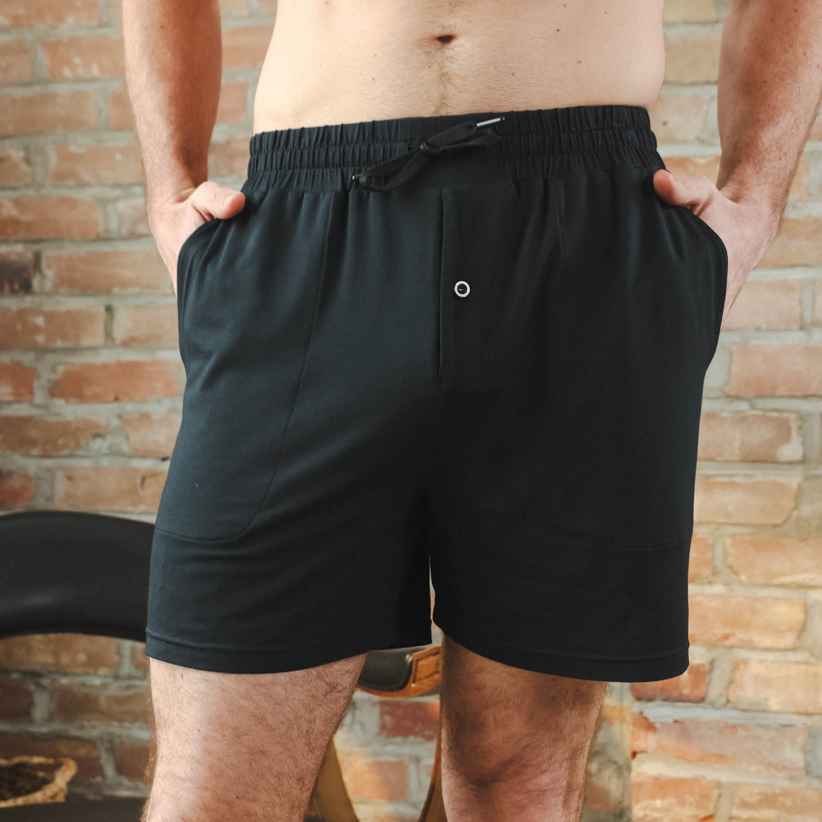 The Threat Level Midnight | Black SleepDeep™ Men’s Pajama Shorts - Shinesty