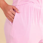 The Laid-Back | Lilac Ribbed Pajama Short Set - Shinesty