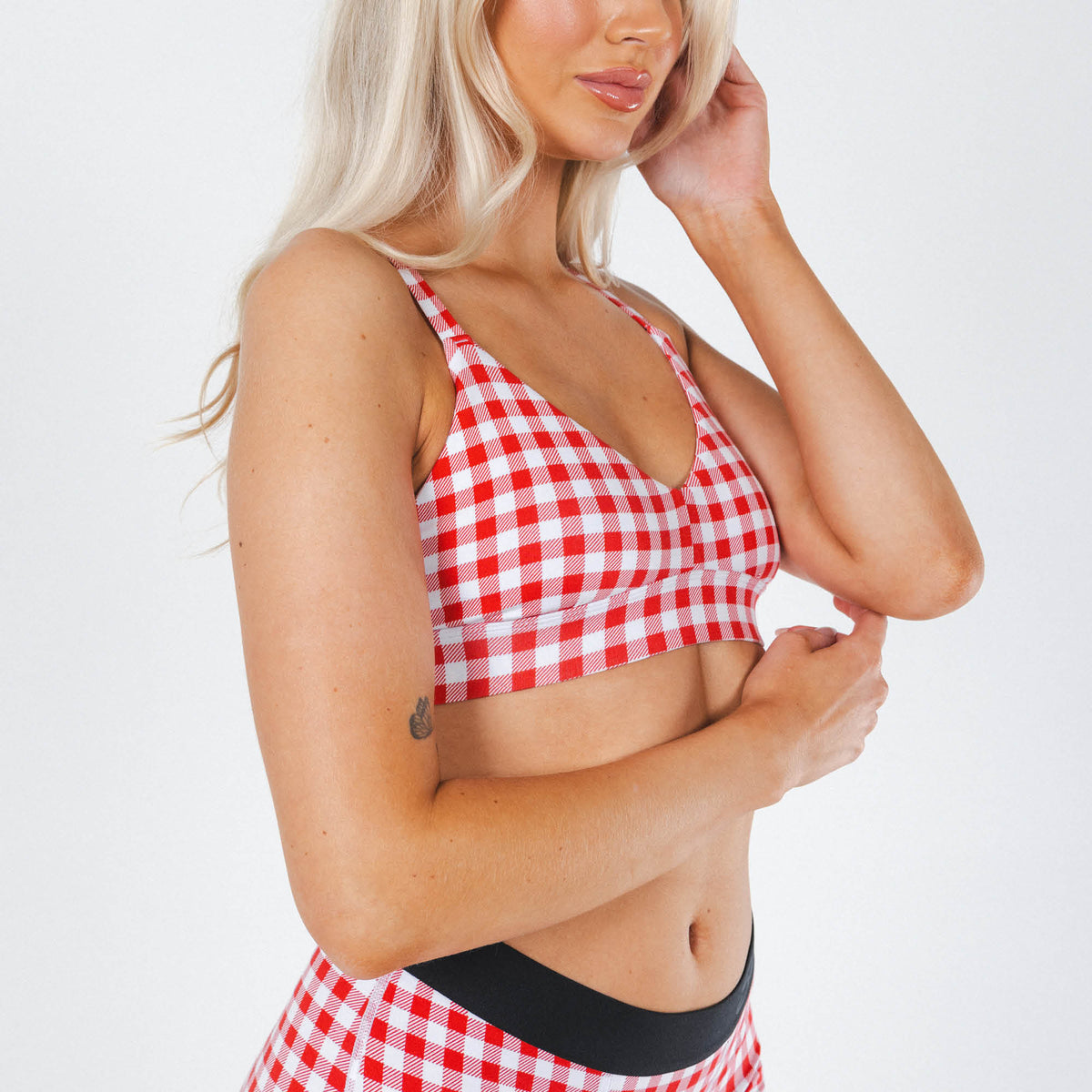 The Hot Diggity | Red Gingham Boob Hammock™ Plunge Bralette - Shinesty
