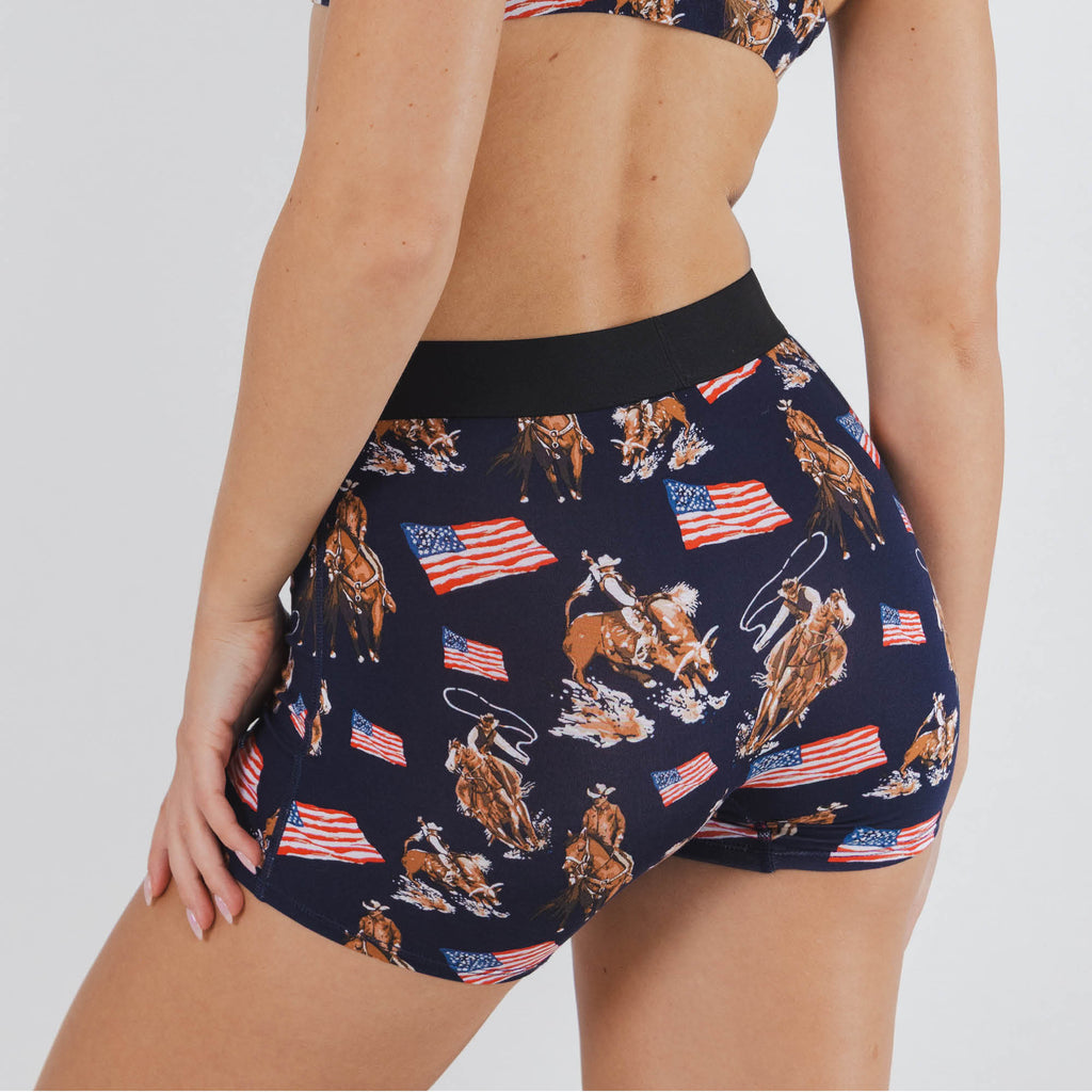 The Bootstraps & Chaps | Americana Cowboy Women’s Boxers - Shinesty