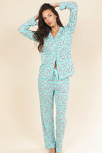 The Peppermint Pimp Canes | Candy Cane SleepDeep™ Women’s Long Sleeve Pajama Set - Shinesty