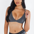 The Basalt | Heather Charcoal Boob Hammock™ Triangle Bralette - Shinesty