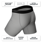The 50 Shades | Long Leg Grey Ball Hammock® Pouch Underwear With Fly 3 Pack - Shinesty