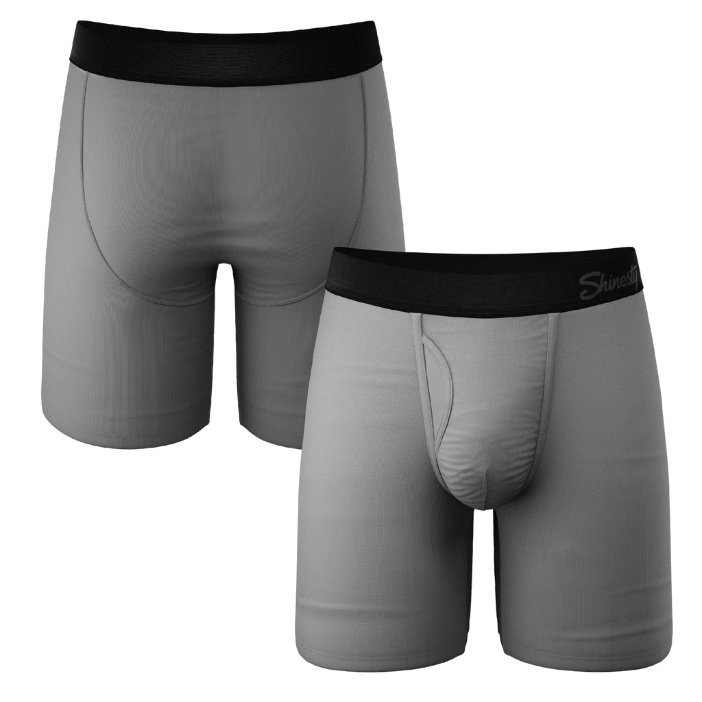 The 50 Shades | Long Leg Grey Ball Hammock® Pouch Underwear With Fly 5 Pack - Shinesty
