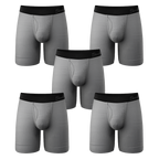 The 50 Shades | Long Leg Grey Ball Hammock® Pouch Underwear With Fly 5 Pack - Shinesty
