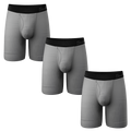 The 50 Shades | Long Leg Grey Ball Hammock® Pouch Underwear With Fly 3 Pack - Shinesty