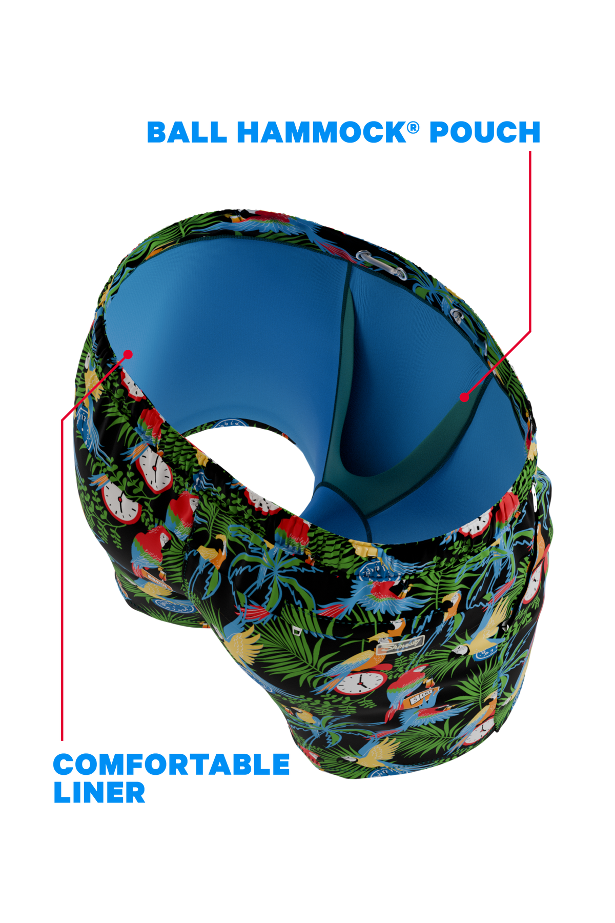The 5 O'Clock Somewhere | Margaritaville® Ball Hammock® Pouch 8" Swim Trunks - Shinesty
