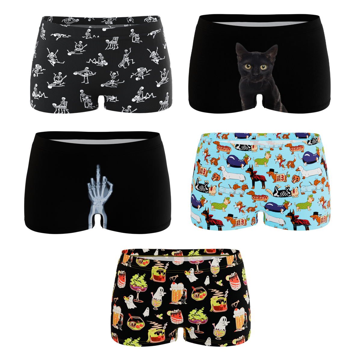 The Halloweird | Boyshort Underwear 5 Pack - Shinesty