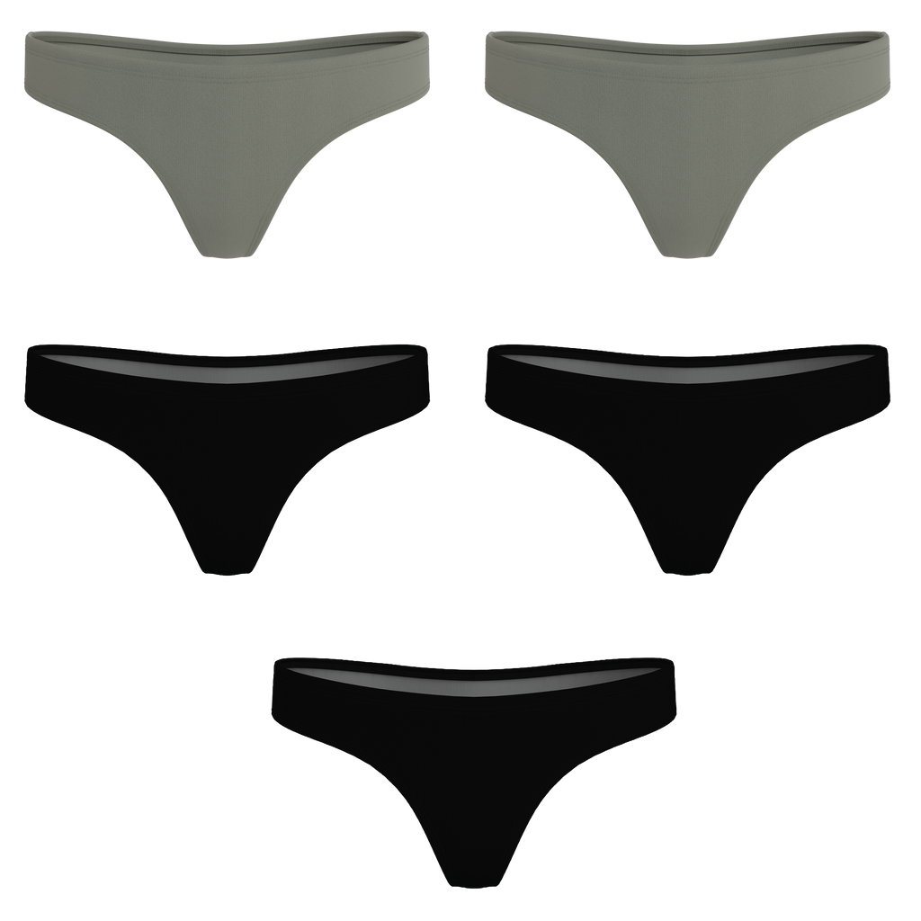 The Evergreen | MicroModal Thong 5 Pack - Shinesty