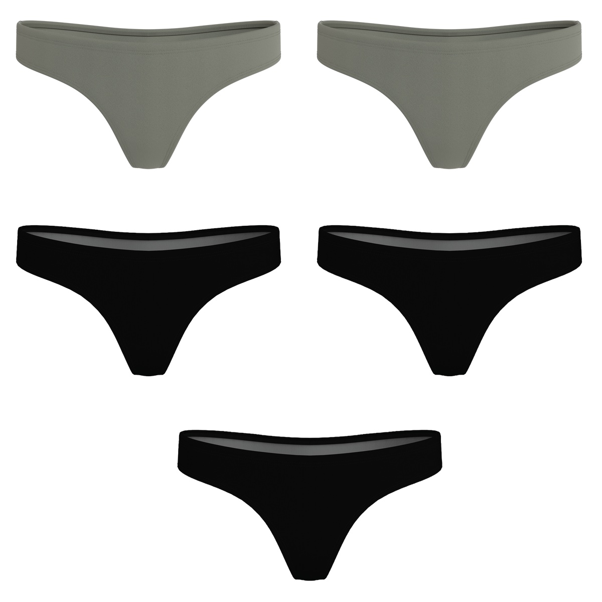 The Evergreen | MicroModal Thong 5 Pack - Shinesty