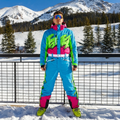 The Park Rat | Men's Neon Spray Design Retro One Piece Ski Suit - Shinesty