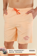 The Beach House | Orange Island Block Ball Hammock® Pouch 8" Swim Trunks - Shinesty