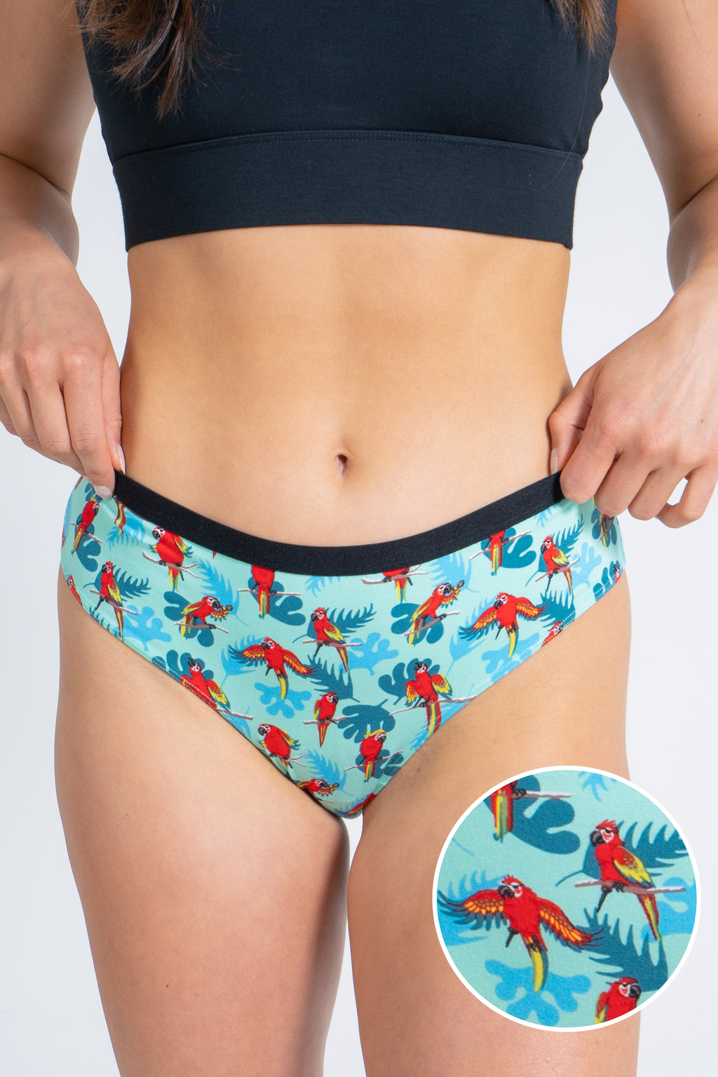 The Squawk Tease | Tropical Parrot Cheeky Underwear - Shinesty