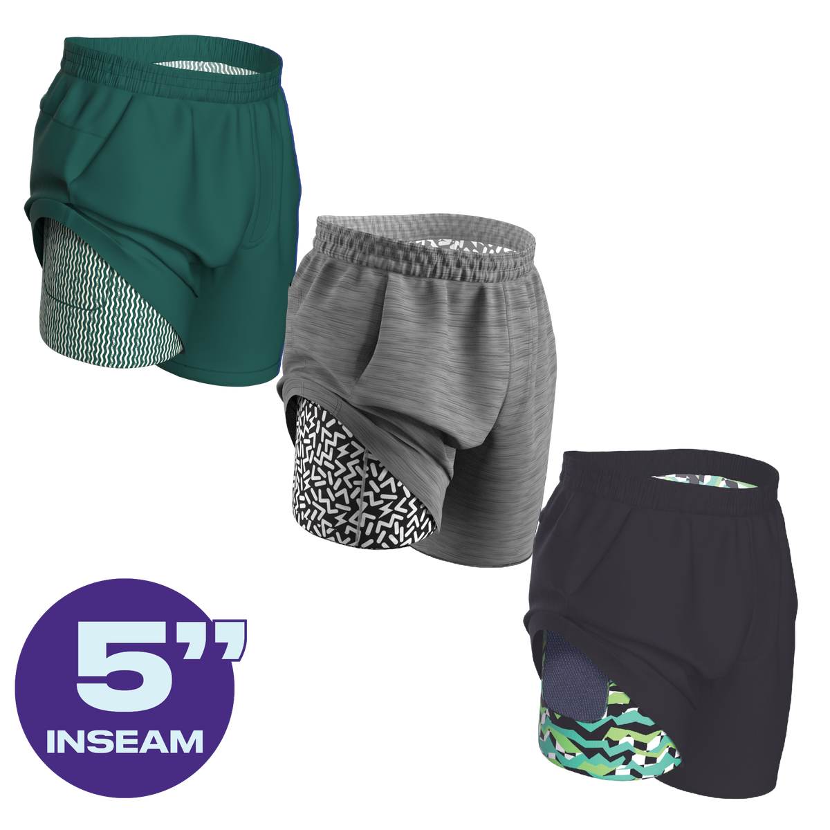The Actives | Ball Hammock® 5 Inch Athletic Shorts 3 Pack - Shinesty