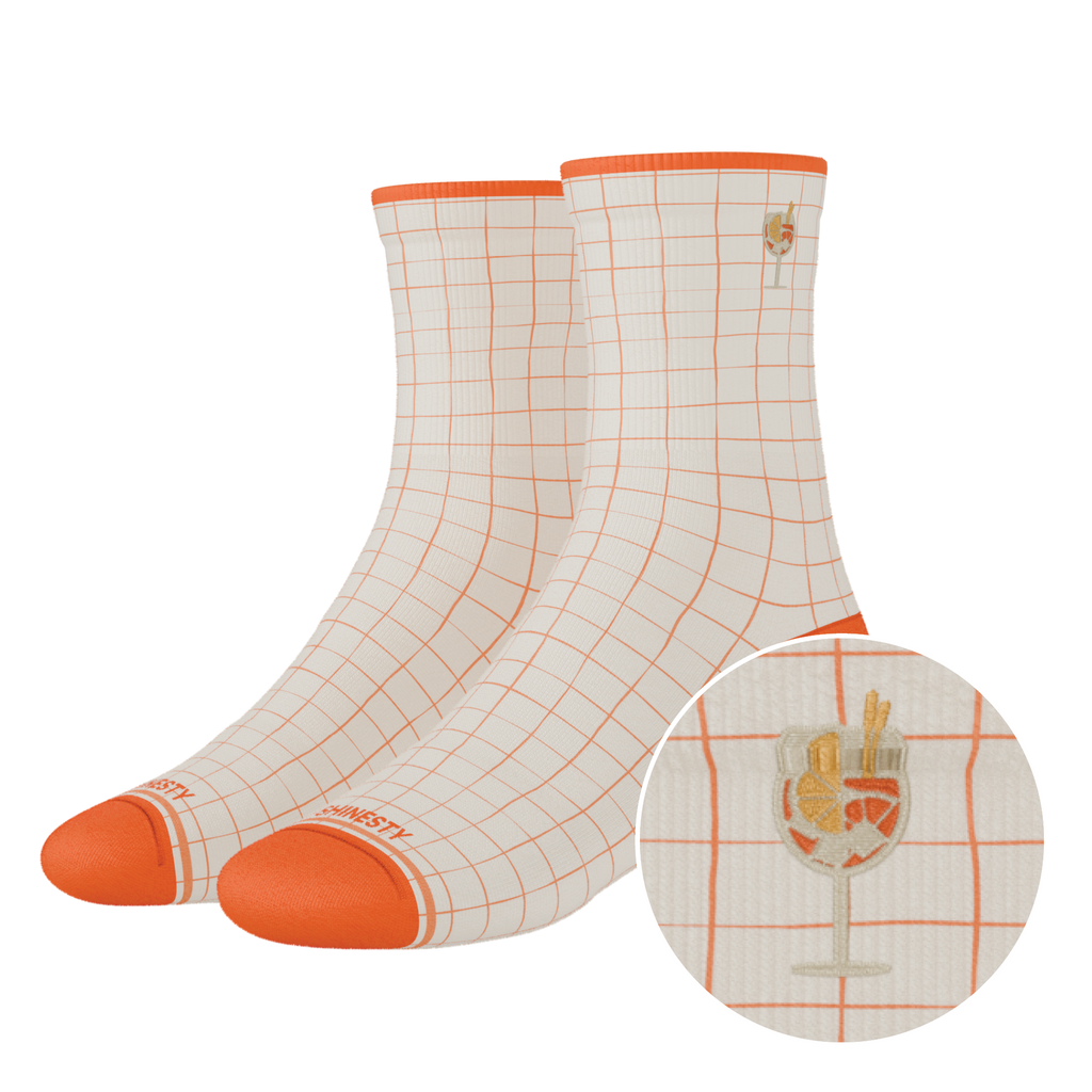 The Aperolaholic | Spritz Heel Hammock™ Quarter Crew Socks - Shinesty