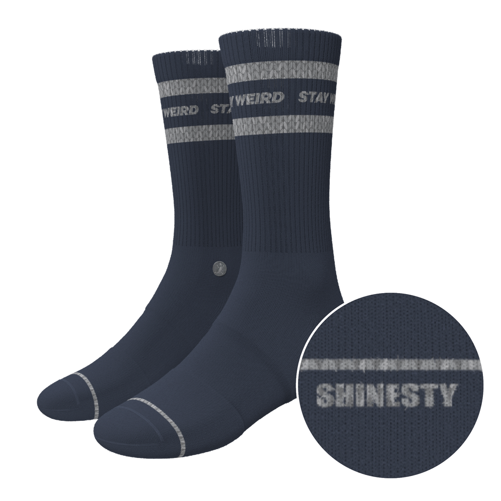 The Arctic | Navy and Grey Heel Hammock™ Crew Socks - Shinesty