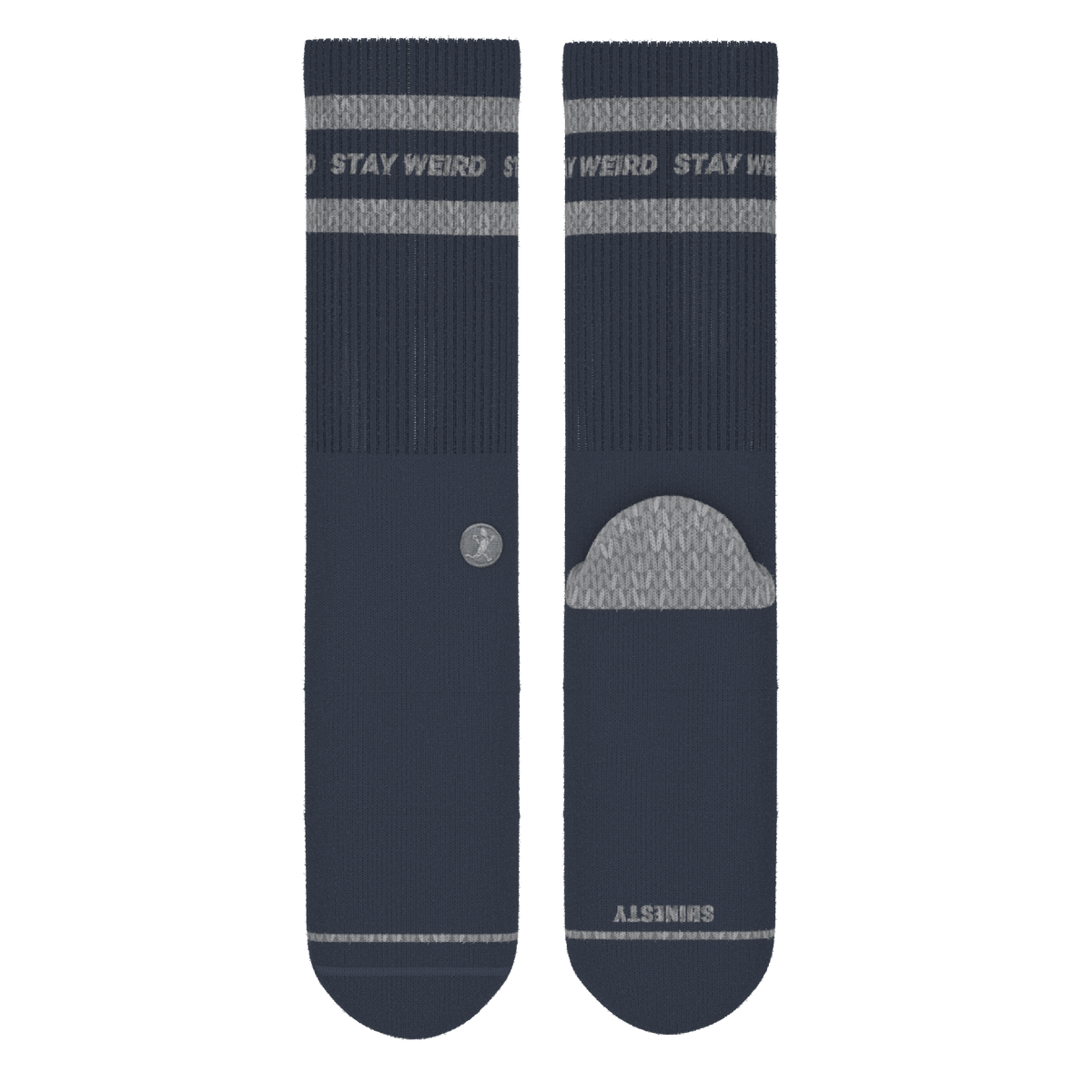 The Arctic | Navy and Grey Heel Hammock™ Crew Socks - Shinesty