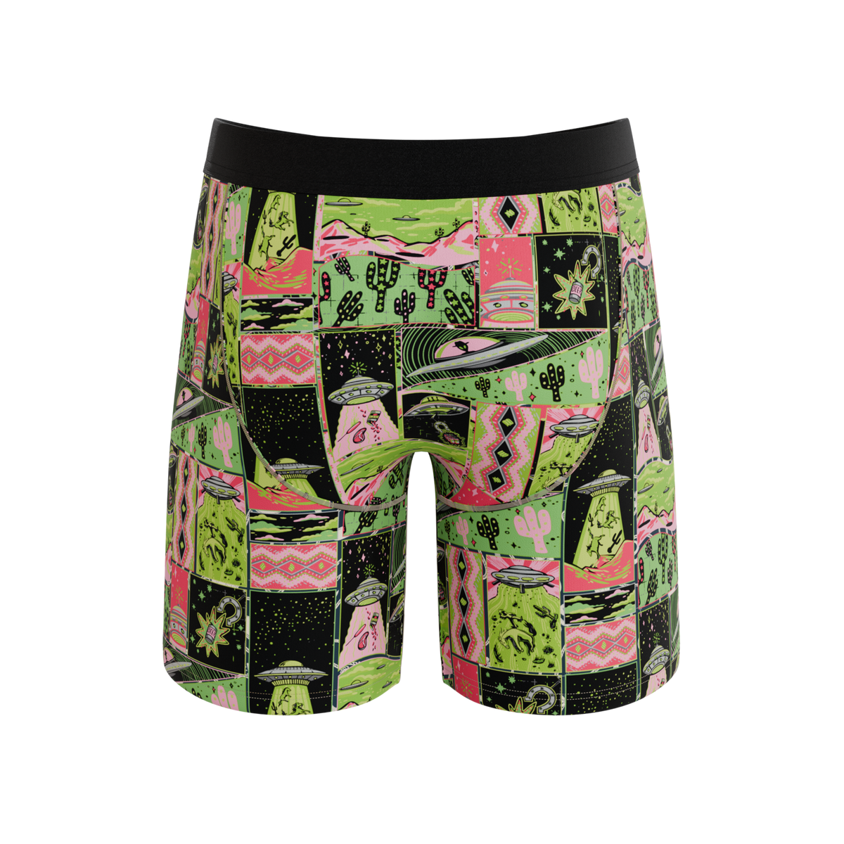 The Area 51 | Retro-Futuristic Alien Ball Hammock® Boxer - Long Leg - Shinesty