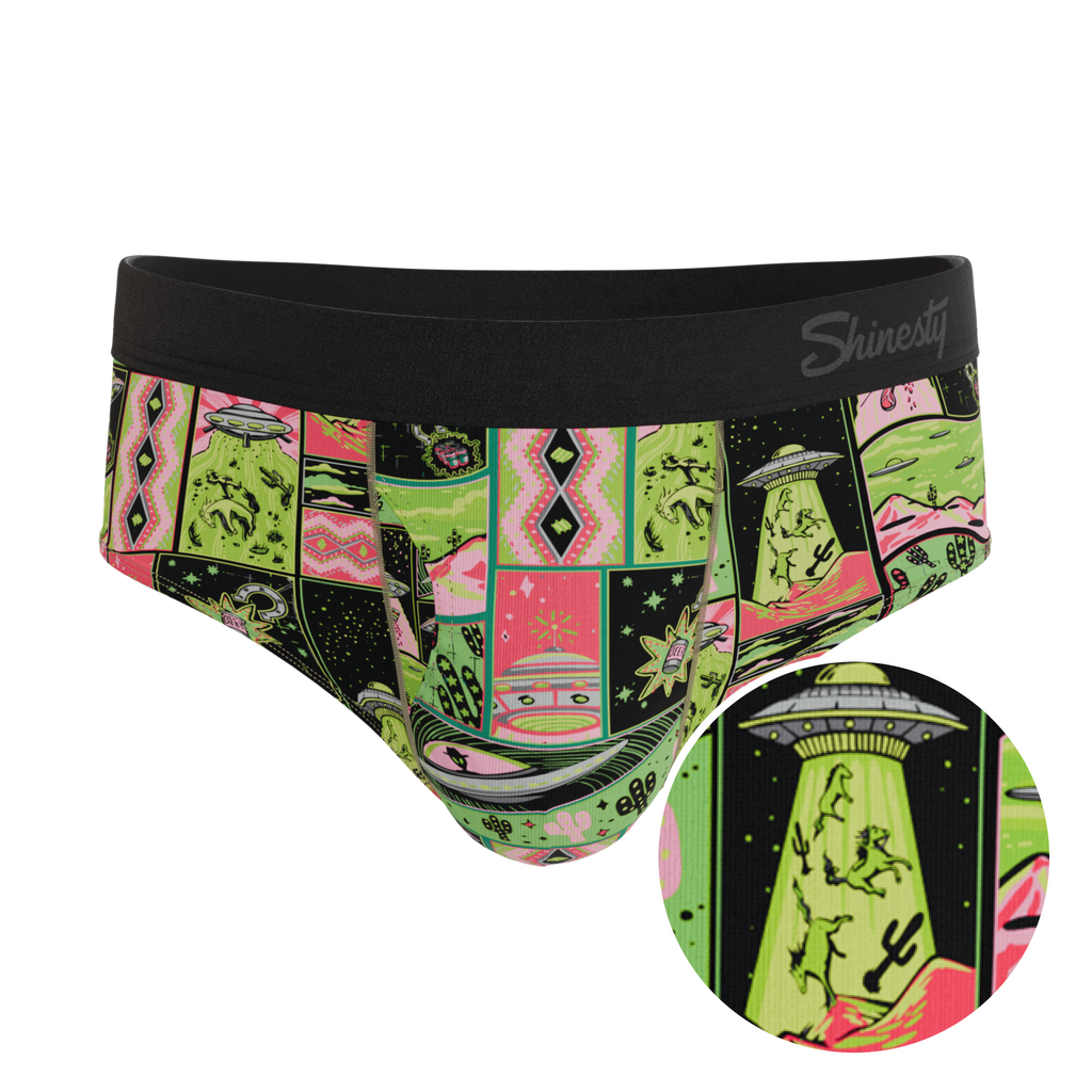 The Area 51 | Retro-Futuristic Alien Ball Hammock® Pouch Underwear Briefs - Shinesty