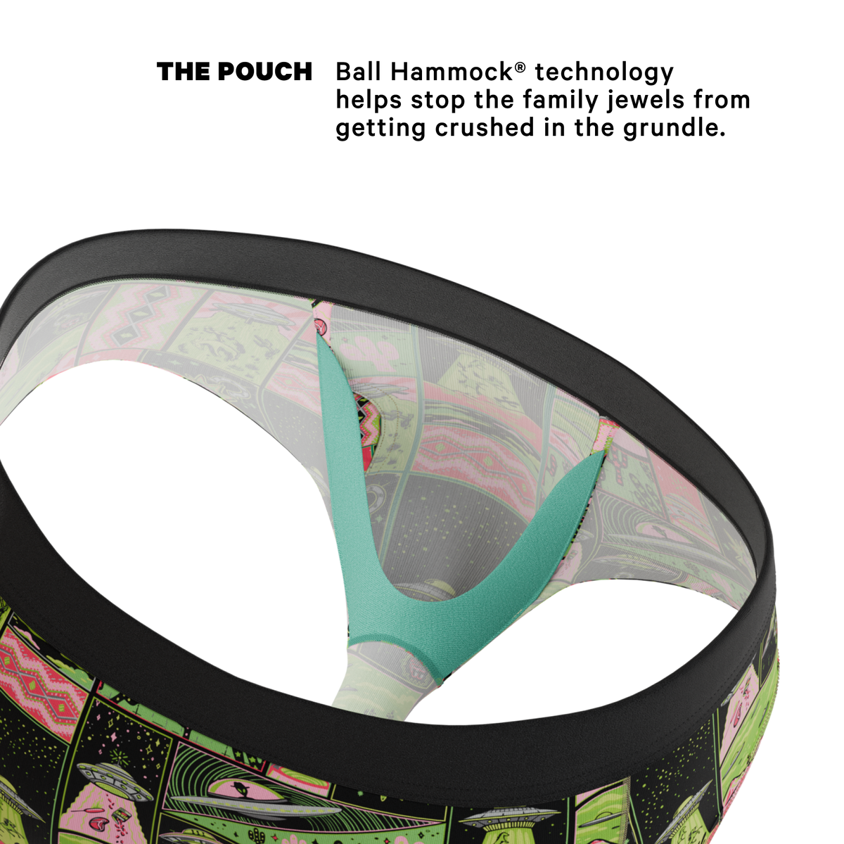 The Area 51 | Retro-Futuristic Alien Ball Hammock® Pouch Underwear Briefs - Shinesty