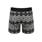 The Arroyo Grande | Grey and Black Aztec Ball Hammock® Pouch Underwear With Fly - Shinesty