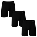 The Ash and Ember | Long Leg Black Ball Hammock® Pouch Underwear With Fly 3 Pack - Shinesty