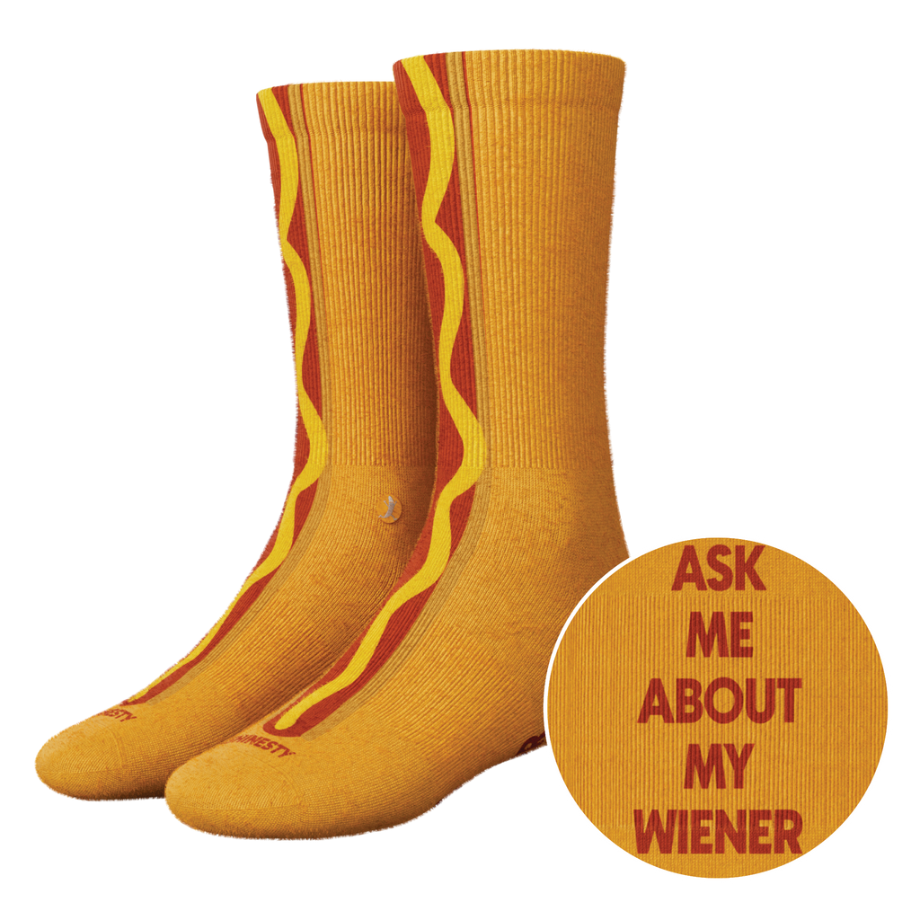 The Ask Me | Hot Dog Heel Hammock™ Crew Socks - Shinesty