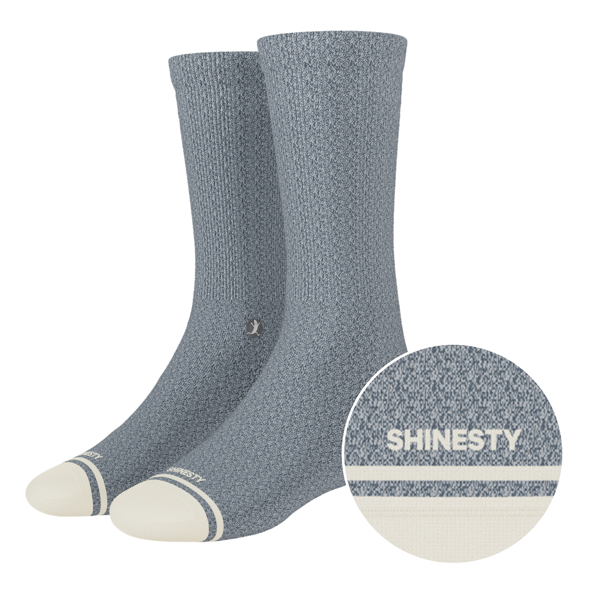 The Asteroid | Blue Marl Heel Hammock™ Crew Socks - Shinesty