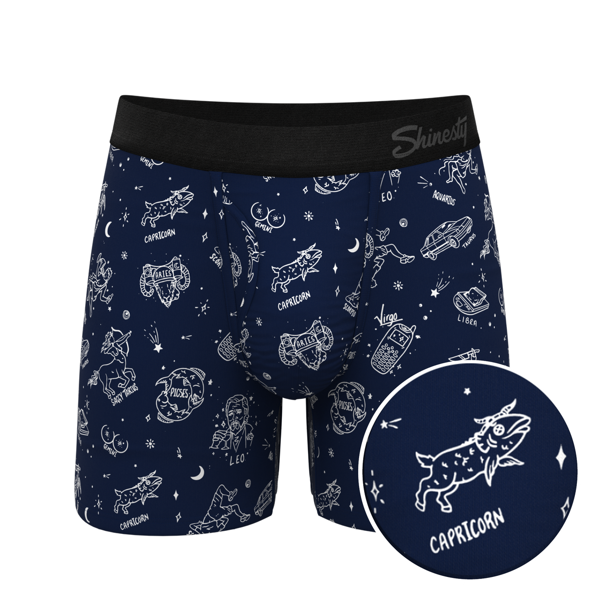 The Astrology Major | Glow in the Dark Astrological Signs Ball Hammock® Pouch Underwear With Fly - Shinesty