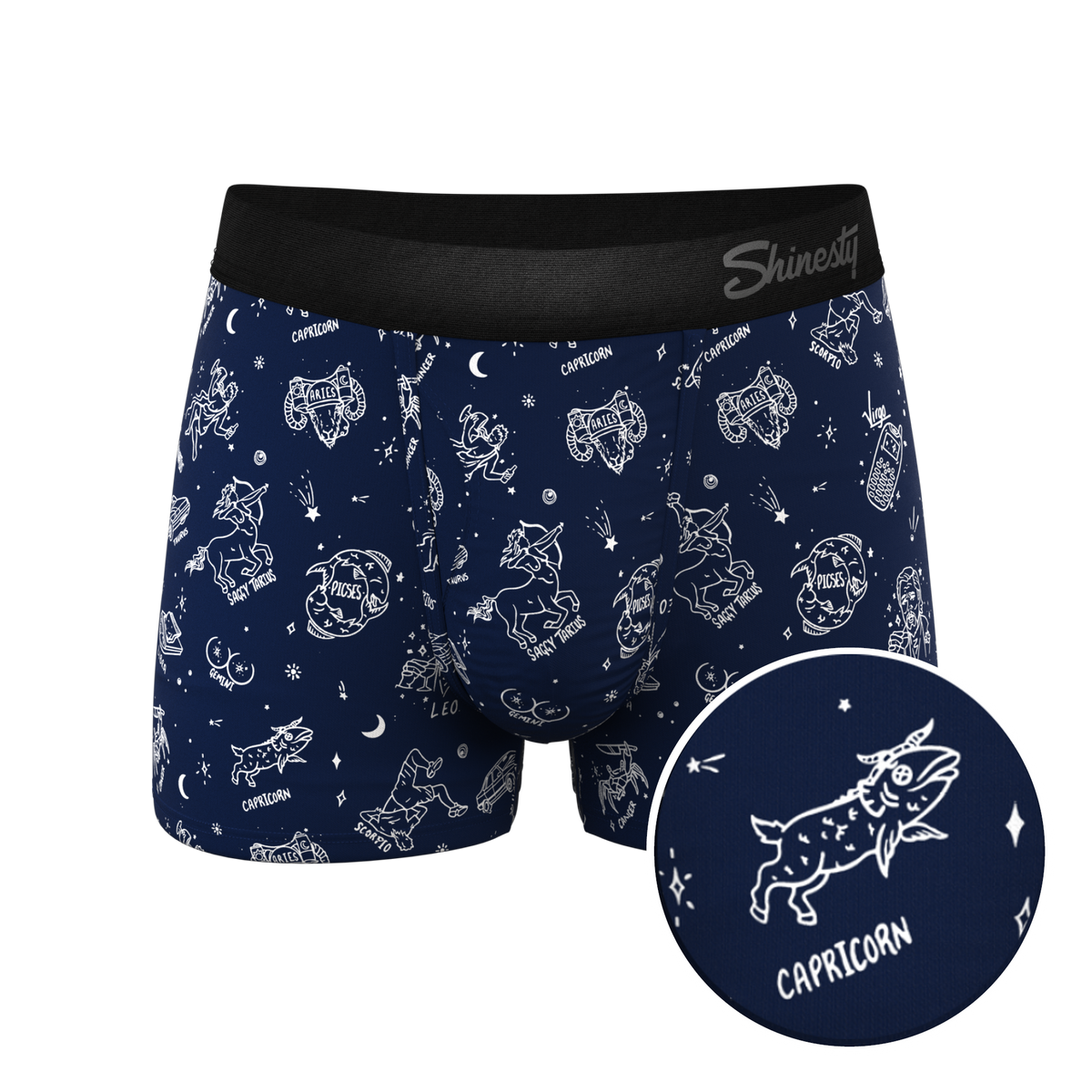The Astrology Major | Glow in the Dark Astrological Signs Ball Hammock® Pouch Trunks Underwear - Shinesty