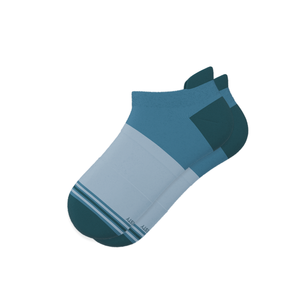 The Atlantic | Blue Color Block Heel Hammock™ Ankle Socks - Shinesty