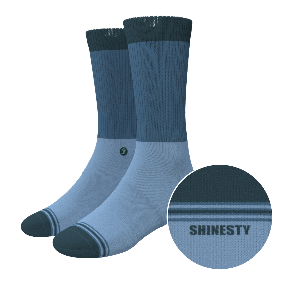 The Atlantic | Blue Color Block Heel Hammock™ Crew Socks - Shinesty