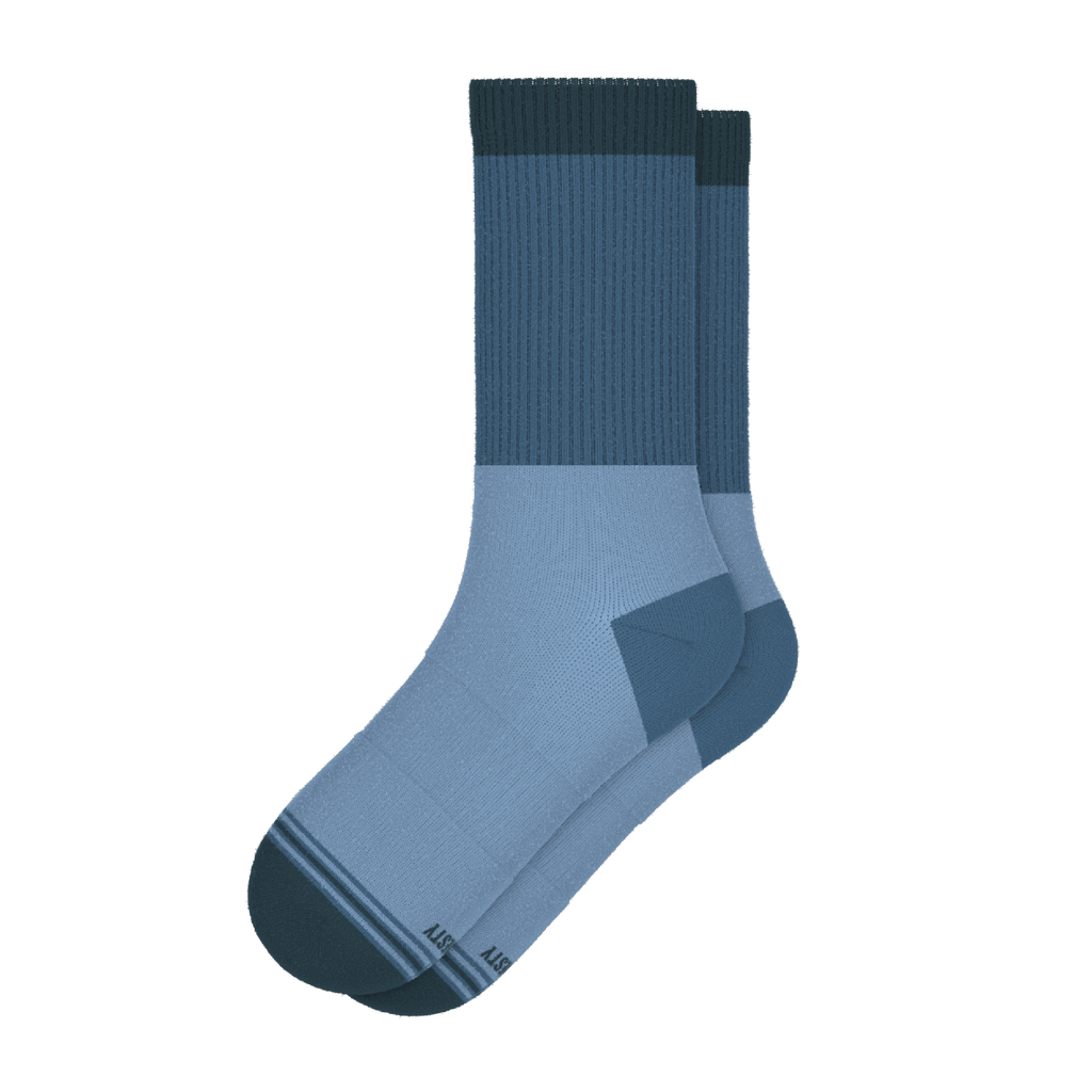 The Atlantic | Blue Color Block Heel Hammock™ Crew Socks - Shinesty