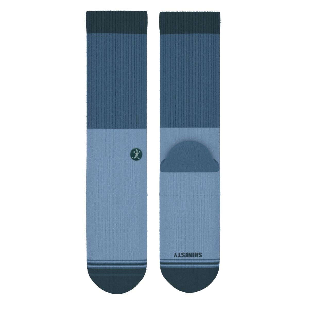 The Atlantic | Blue Color Block Heel Hammock™ Crew Socks - Shinesty