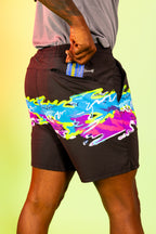 The Leg Day | Black Retro and Neon Ball Hammock® 9 Inch Athletic Shorts - Shinesty