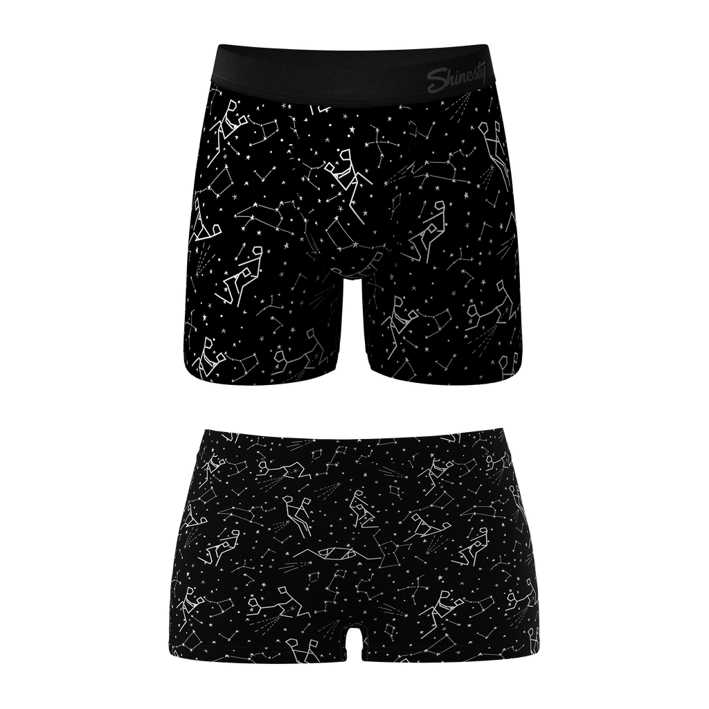 The Big Bang | Constellation Ball Hammock® Boxer and Boyshort Matching Underwear Pack - Shinesty