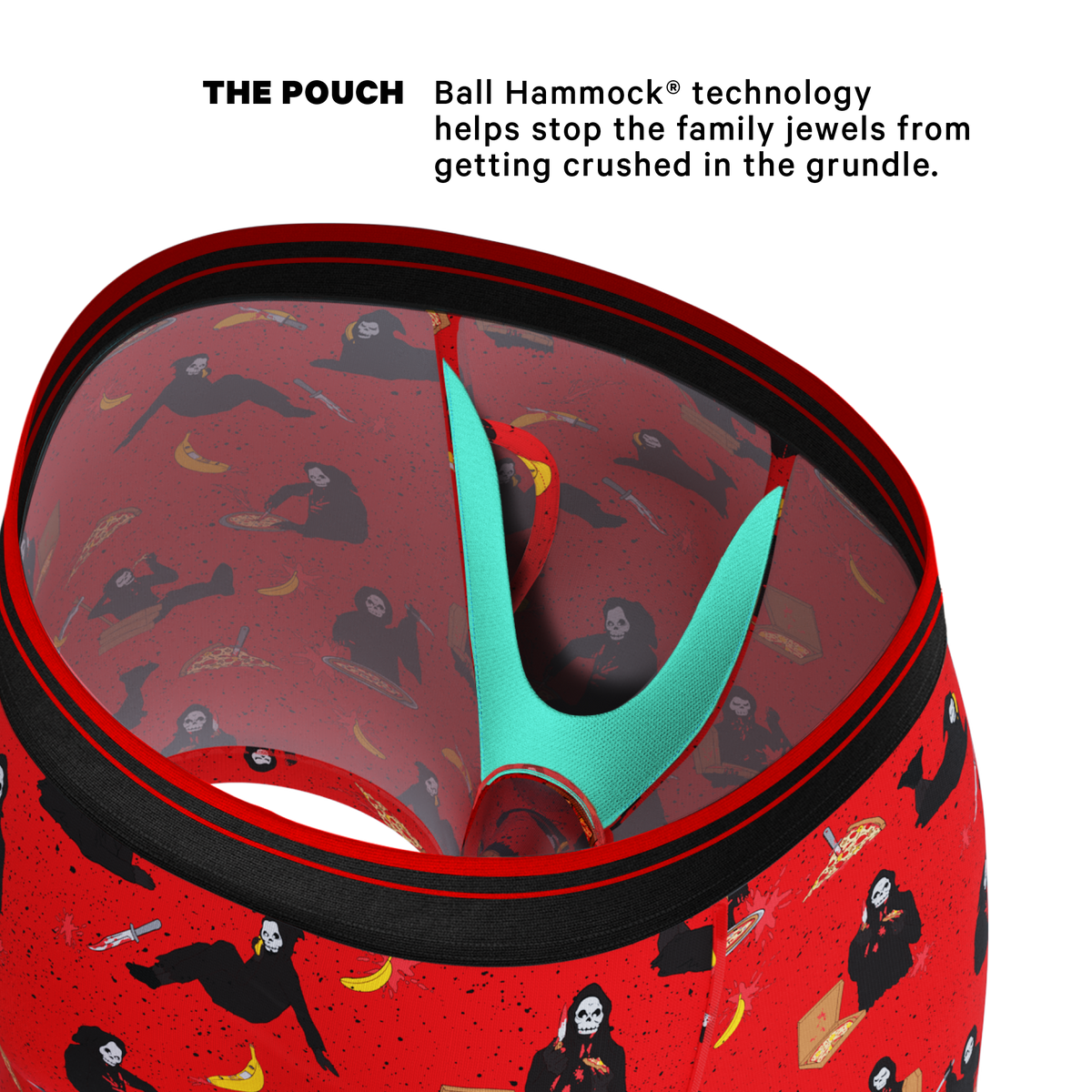 The BOOty Call | Grim Reaper Ball Hammock® Pouch Underwear With Fly - Shinesty