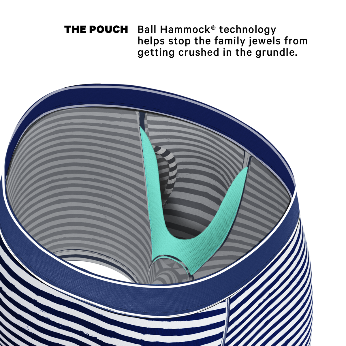 The Sailor | Nautical Stripe Ball Hammock® Pouch Underwear With Fly - Shinesty