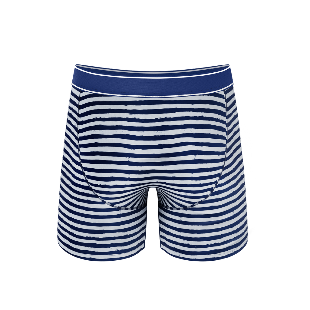 The Sailor | Nautical Stripe Ball Hammock® Pouch Underwear With Fly - Shinesty