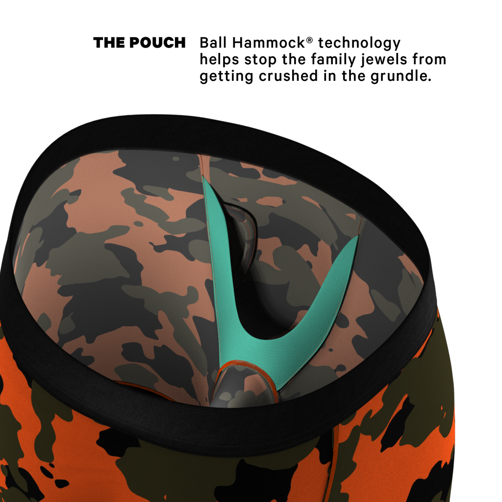 The Bambi Bunchers | Orange Camo Deer Ball Hammock® Boxer - Long Leg - Shinesty