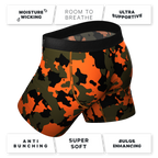 The Bambi Bunchers | Orange Camo Deer Ball Hammock® Pouch Underwear - Shinesty