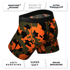 The Bambi Bunchers | Orange Camo Deer Ball Hammock® Pouch Underwear With Fly - Shinesty
