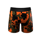 The Bambi Bunchers | Orange Camo Deer Ball Hammock® Pouch Underwear With Fly - Shinesty